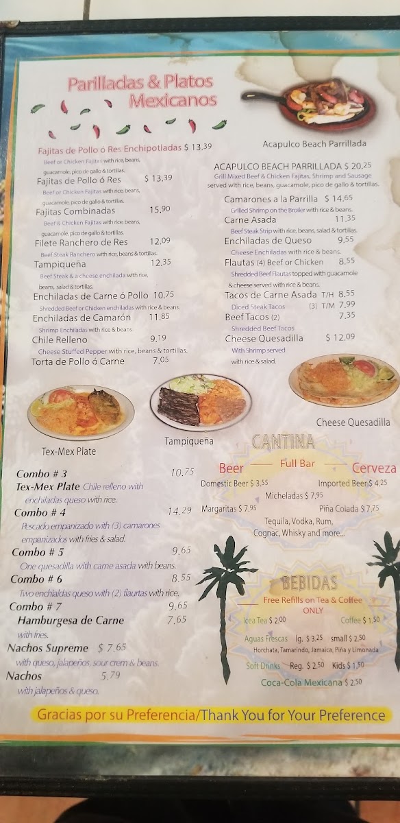 Acapulco Beach Restaurant Menu - Image 5